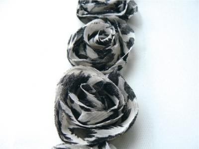 Marianne Design Flower Ribbon Ivory, Black, Gray #1104