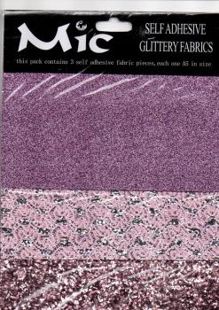 Mic Self Adhesive Glittery Fabrics Pink Tones