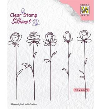 Nellie´s Choice Clear Stamp 5 Blumen #SIL042