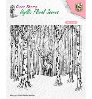 Nellie Snellen Clear Stamp Deer in Forest #IFS017