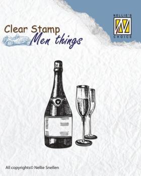 Nellie Snellen Clear Stamp Men Things Wine