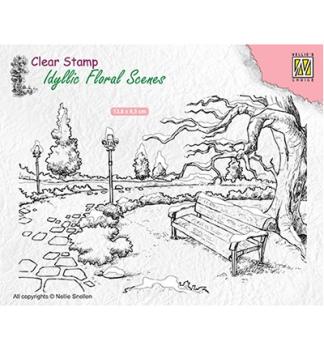 Nellie Snellen Clear Stamp Wintery Park with Bench #IFS016