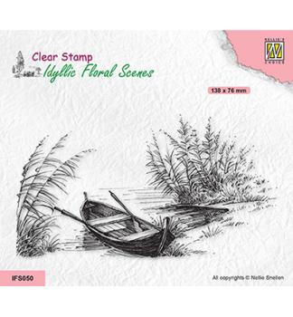 Nellie Snellen Clear Stamps Lake with Rowingboat #IFS050