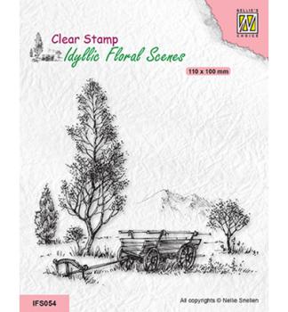 Nellie Snellen Clear Stamps Meadow with Cart #IFS054