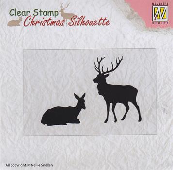 Nellie Snellen Silhouette Clear Stamp Reindeer CSIL001