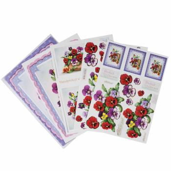 Papermania A4 Decoupage Card Pack Pansy