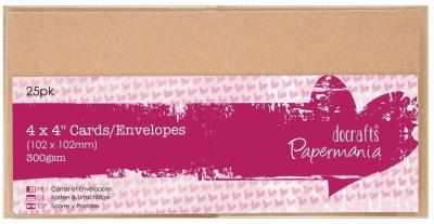 Papermania  4"x 4" Minicards & Envelopes - Kraft
