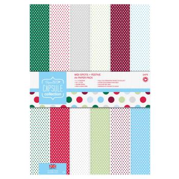 Papermania Capsule A4 Paper Pack Spots & Stripes Festive