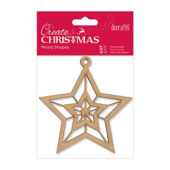 Docrafts Create Christmas Wooden Shapes Star PMA174908