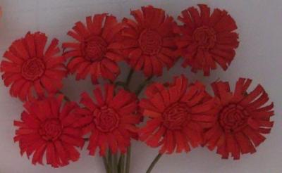 Paper Flowers Daisies Red