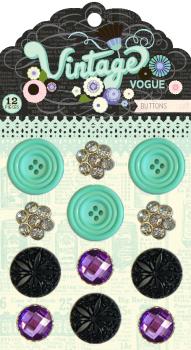 Pink Paislee Vintage Vogue Buttons #00550