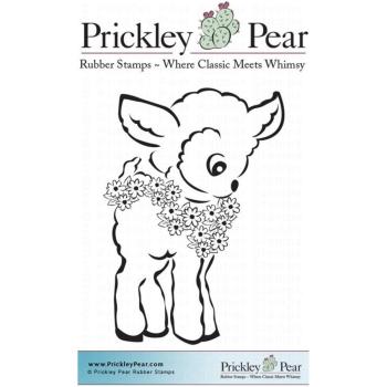 Prickley Pear Cling Stamps Lamb With Flowers #EE0132