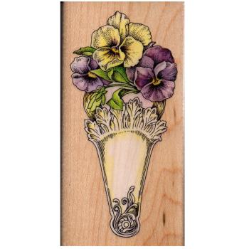 Rubber Stampede Wood Stamp Pansy Fan