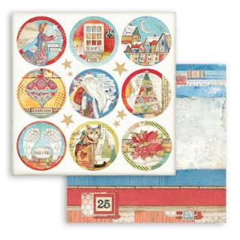 Stamperia 12x12 Paper SET Christmas Patchwork Rounds SBB804