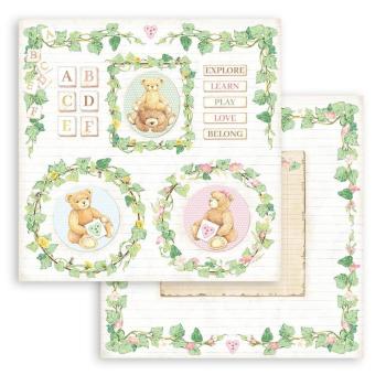 Stamperia 12x12 Paper Bear and Garlands SBB858