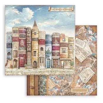 SBB929 Stamperia 12x12 Paper SET Vintage Library The World of the Book