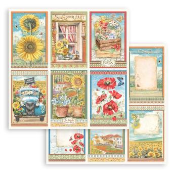 SBB934 Stamperia 12x12 Paper SET Sunflower Art Cards