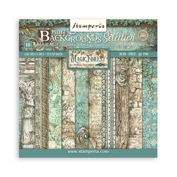 SBBL131 Stamperia 12x12 Paper Pad Maxi Background Magic Forest