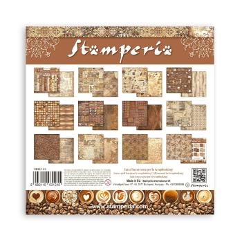 SBBL145 Stamperia 12x12 Paper Pad Maxi Backgrounds Coffee and Chocolate