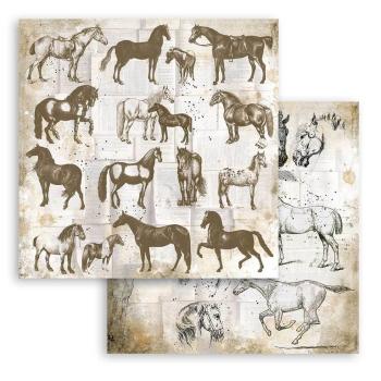 Stamperia 8x8 Paper Pad Romantic Horses #SBBS39
