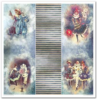 ITD Collection 12x12 Paper Pad Carnival Pierrot in Love