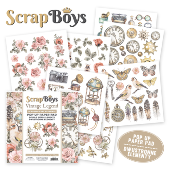 ScrapBoys Pop Up Paper Pad Vintage Legend