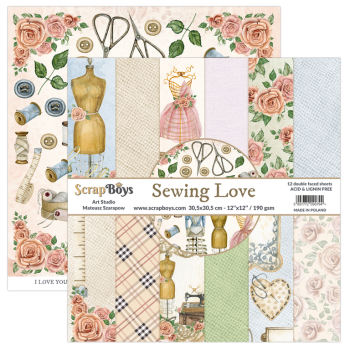ScrapBoys 12x12 Paper Pack Sewing Love