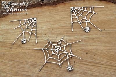 Scrapiniec Chipboard Spooky House Spiders #4337
