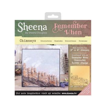 Sheena Douglass 8x8 Decorative Stencil Chimneys