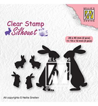 Silhouette Clear Stamp Rabbits (CSIL082)