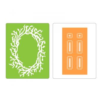 Sizzix Embossing Folder 2PK Door & Wreath Set #658430