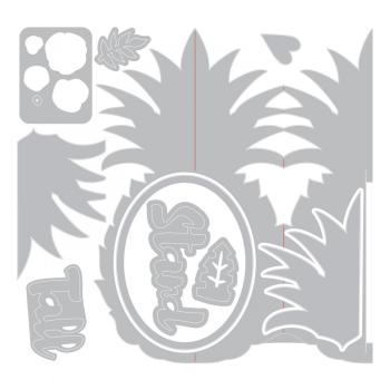 Sizzix Thinlits Die Set 10PK Fold-a-Long Card Pineapple #662727