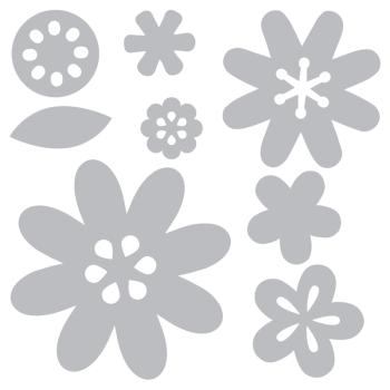 SALE Sizzix Thinlits Die Set 11PK Flower Layers & Leaf 660146