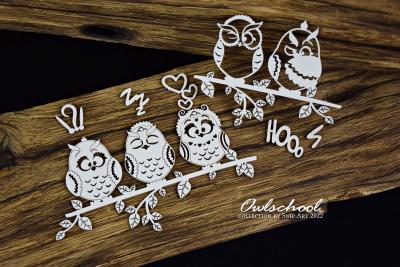 SnipArt Chipboard Owls on Two Twigs #35196