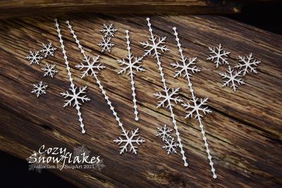 SnipArt Chipboard Snowflakes Decorative Borders #25038