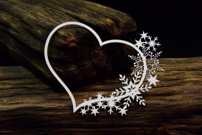 SnipArt Chipboard Frosty Moments Snowflake Heart #24023