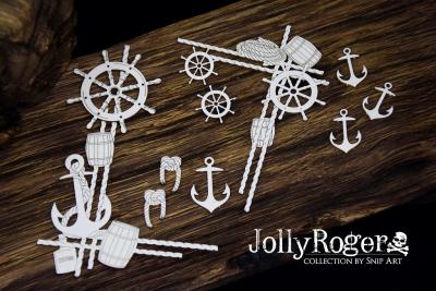SnipArt Chipboard Jolly Roger Pirate Corners #24740