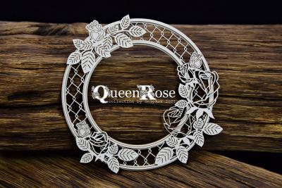 SnipArt Chipboard Queen Rose Layered Frame Circle #24917
