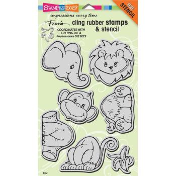Stampendous Cling Rubber Stamp Set Jungle Friends