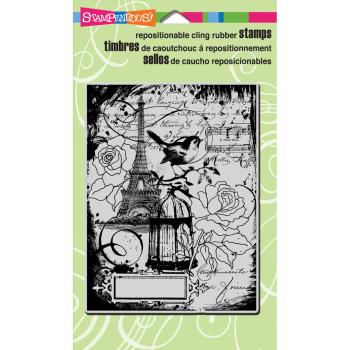 Stampendous Cling Stamp Eiffel Collage