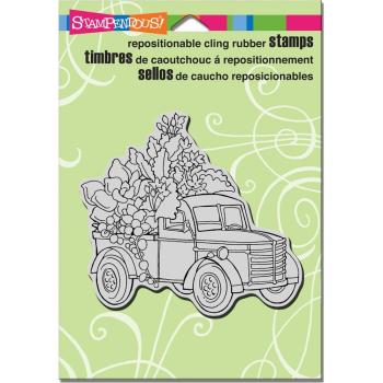 Stampendous Cling Stamp Succulent Truck #CRW185