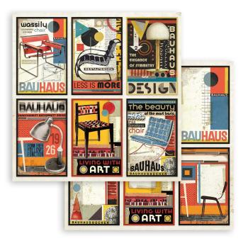 Stamperia 12x12 Paper Set Bauhaus 6 Cards #SBB886