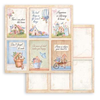 Stamperia 12x12 Paper Set Welcome Home Cards SBB914