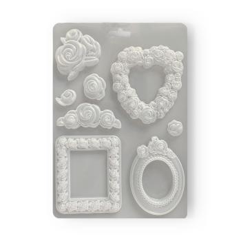 Stamperia A4 Soft Mould Frame and Roses #4554