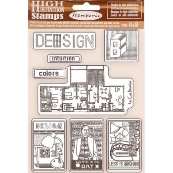 Stamperia Rubber Stamp Bauhaus Design #WTKCC214
