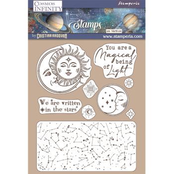 Stamperia Rubber Stamp Cosmos Infinity Sun and Moon WTKCC217