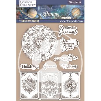 Stamperia Rubber Stamp Cosmos Infinity Zodiac WTKCC220