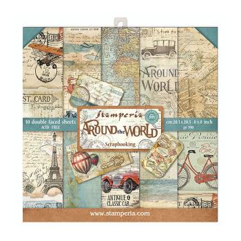 Stamperia 8x8 Paper Pad Around the World #SBBS12
