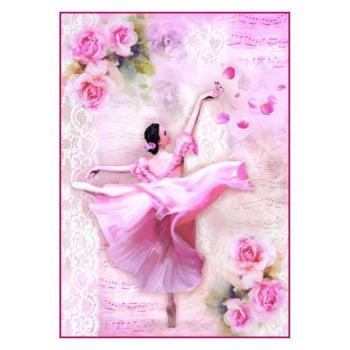 Stamperia A4 Rice Paper Dancer with Petals #4308