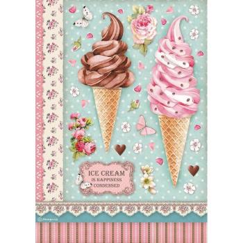 Stamperia A4 Rice Paper Sweety Ice Cream #4504